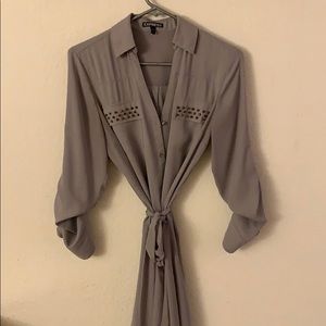 Express Grey Portofino blouse dress